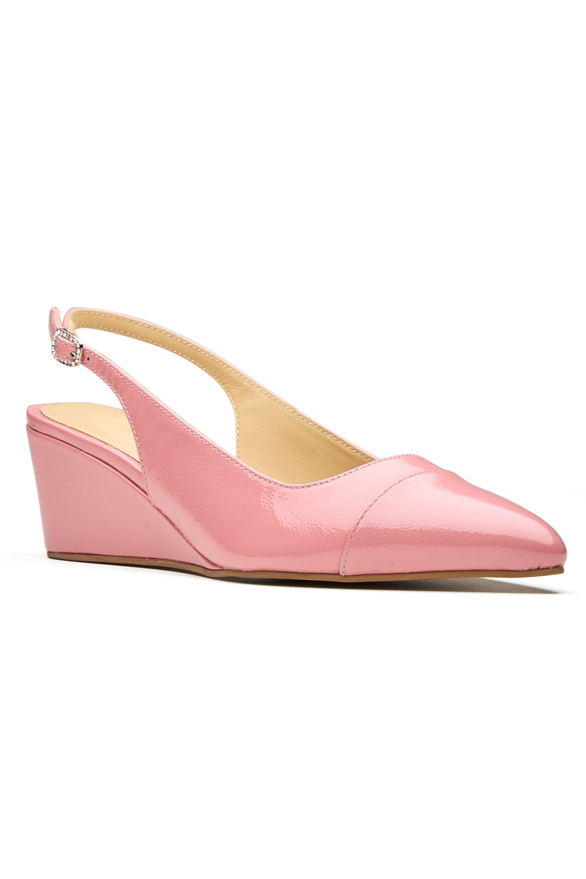 Buy Pink Shine Patent Leather Wedges by Dang Shoes for Women online at ScrollnShops